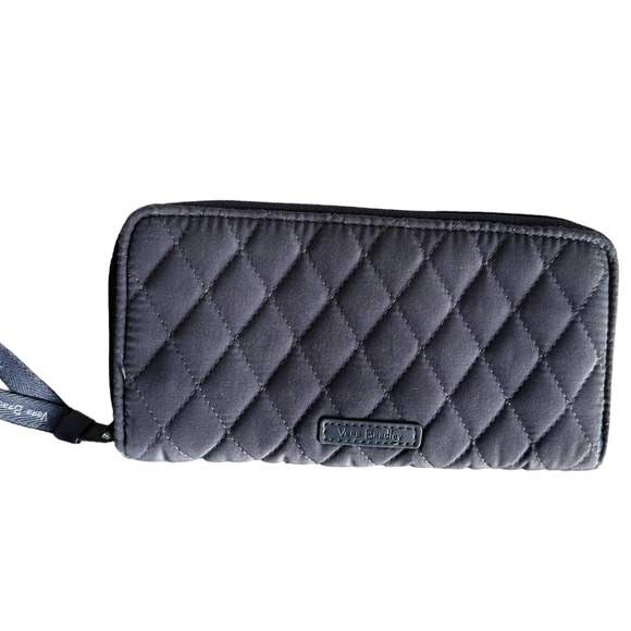 Vera Bradley Gray Cotton Long Zippy Wallet - Picture 1 of 13